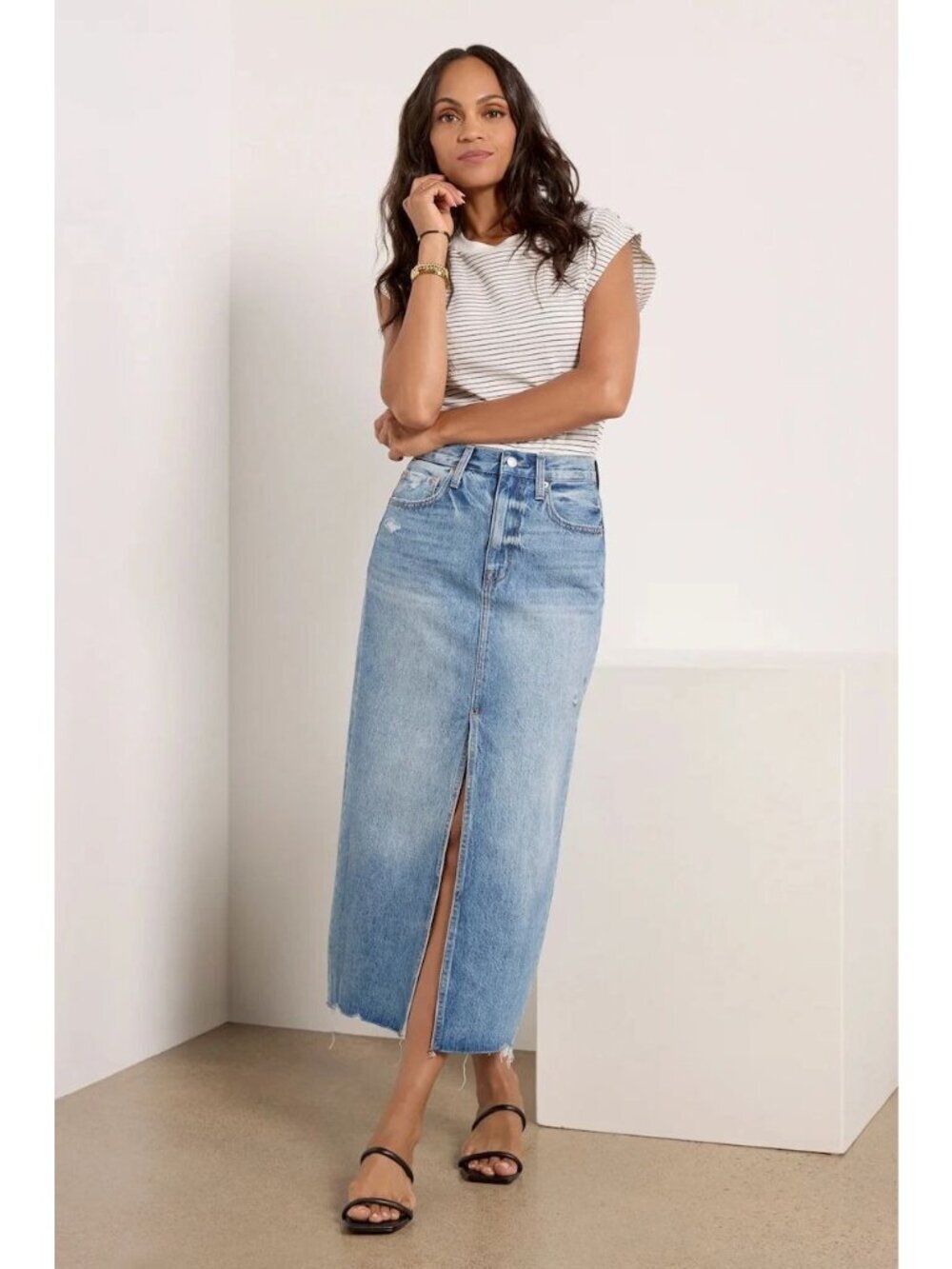Pistola Womens Anthropologie Alice Brooklyn Split Skirt Size 30 Blue SP NWOT